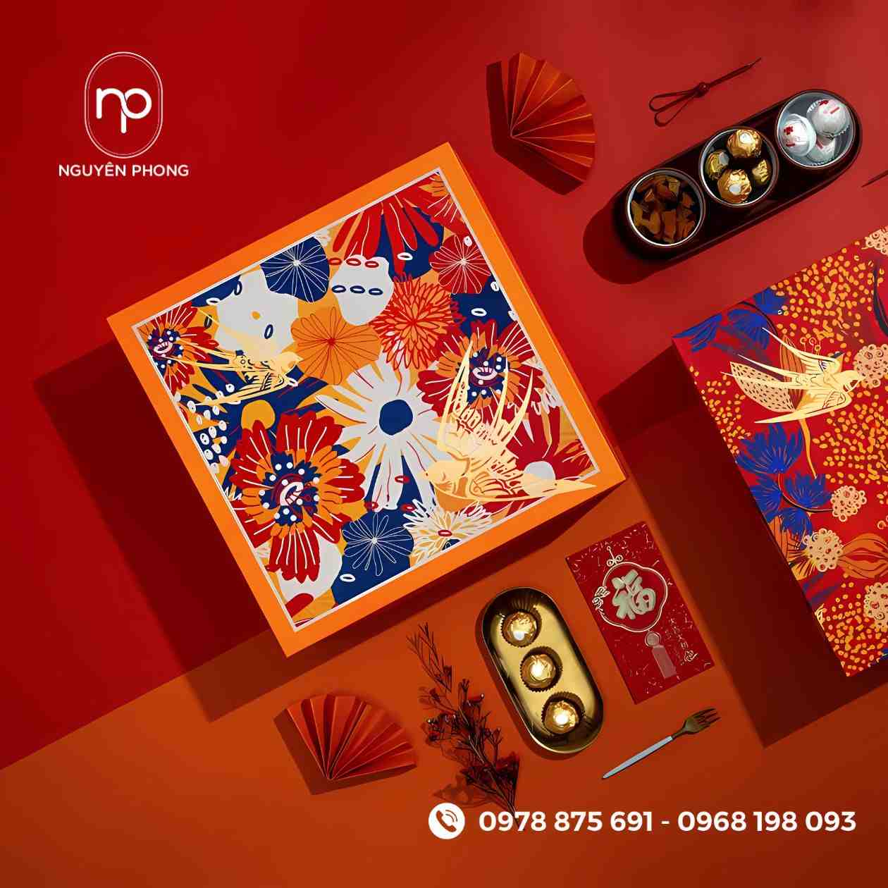Mẫu in hoa văn trên hộp giấy cao cấp